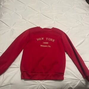 Shein red crew neck